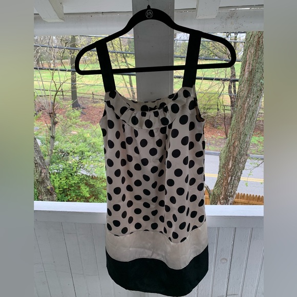 NWT! Nick & Mo Champagne/Black Polka Dot Shift Dress 👗 Size Small - Picture 2 of 11